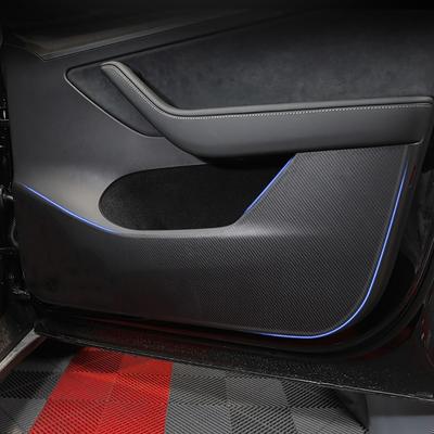 Leather Car Door Anti Kick Pad Protection Film Cover Protector Stickers Trim For Tesla Model 3 Y   Styling Accessories