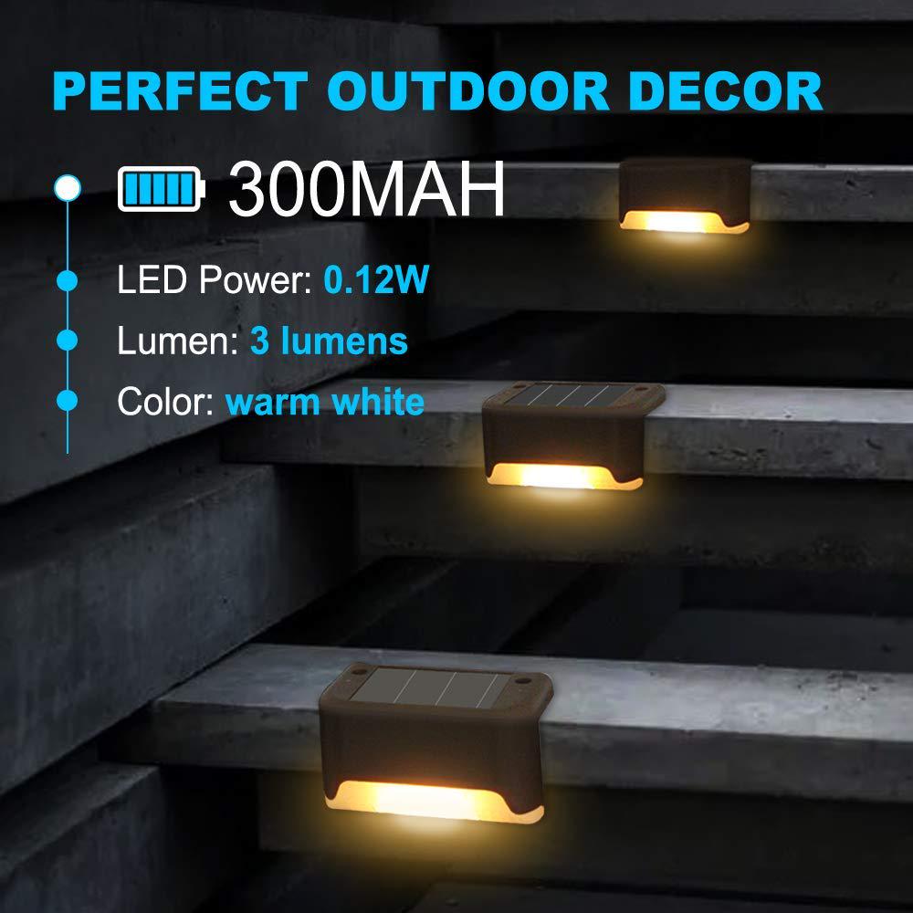 8/16pcs LED Solar Deck Light Solar Step Lights Outdoor Waterproof Lamp for Stairs Pathway Patio Yard