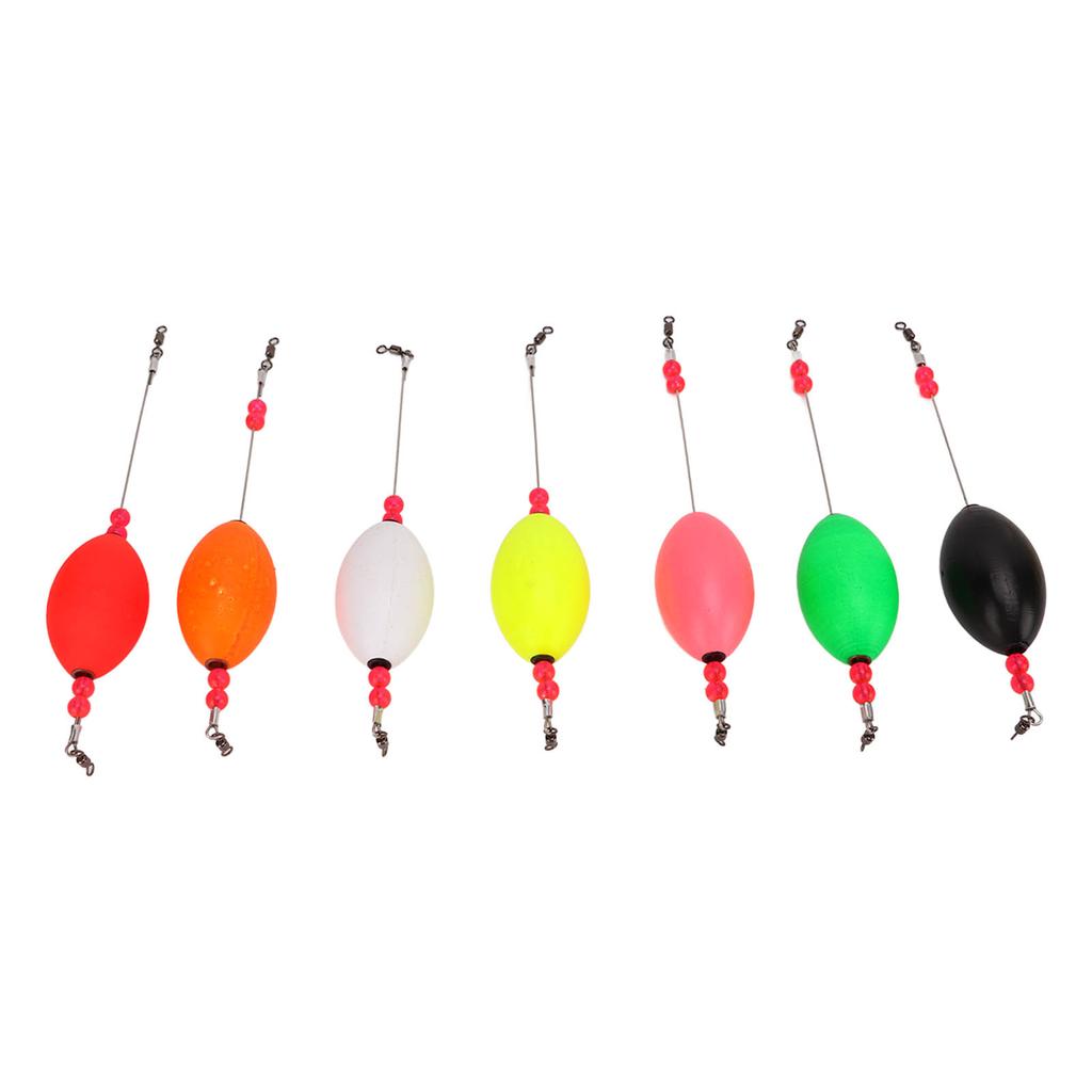 7Pcs Fishing Bobber Sensitive Light Weight Bright Colors Fishing Floats for Long Distance Fishing