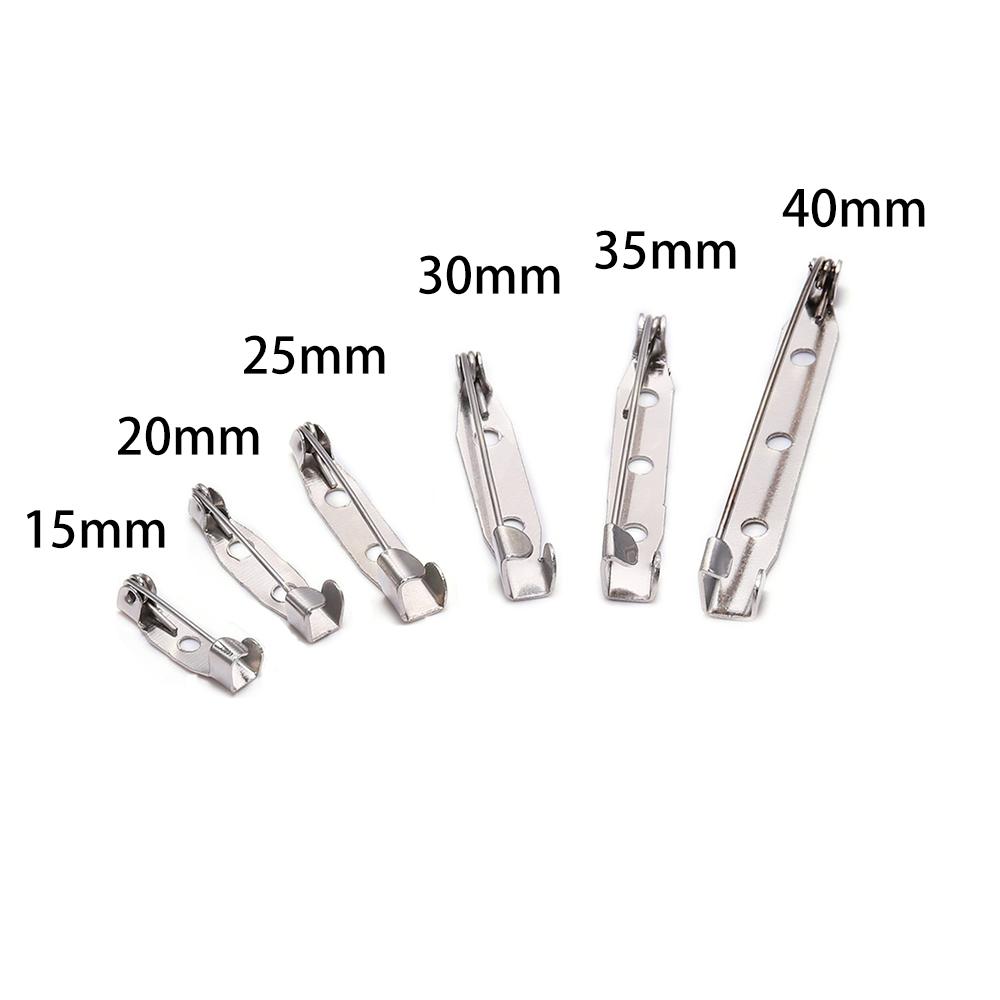 50pcs 15/20/25/30/35/40mm Brooch Clip Base Pins Brooch Pin Base Brooch Settings Blank Base For DIY Jewelry Making Supplies