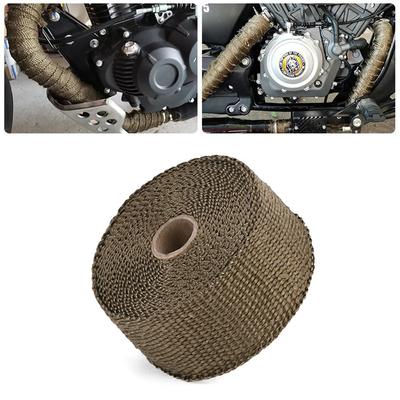 5M Rolle Glasfaser Hitzeschild Motorrad Auspuff Thermoband Krümmer Hitzeschutzband Thermischer Schutz mit Edelstahlbindern