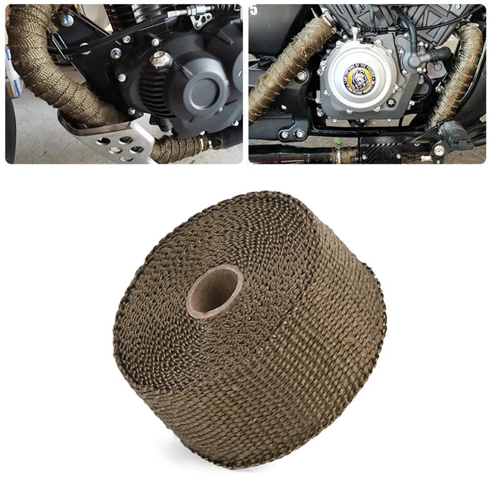 5M Roll Fiberglass Heat Shield Motorcycle Exhaust Header Pipe Heat Wrap Tape Thermal Protection Exhaust Pipe Insulate