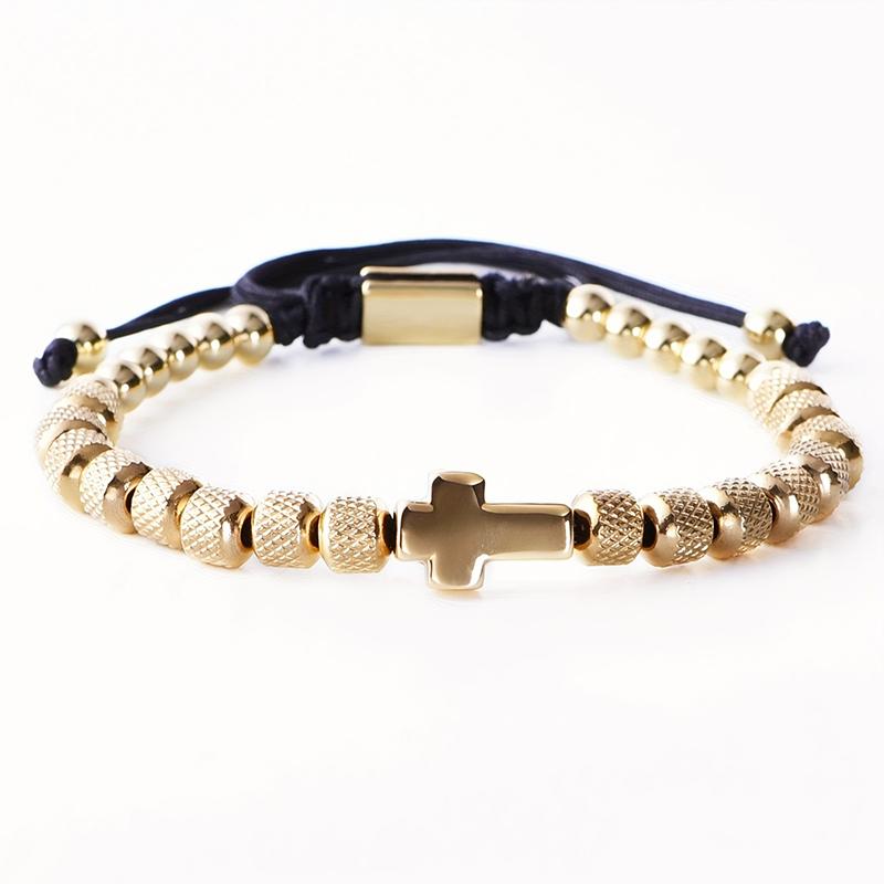 Charm Bracelet Stainless Steel Beaded Bracelets Handmade Men Women Prayer Fitness Chain Couple Jewelry Gift