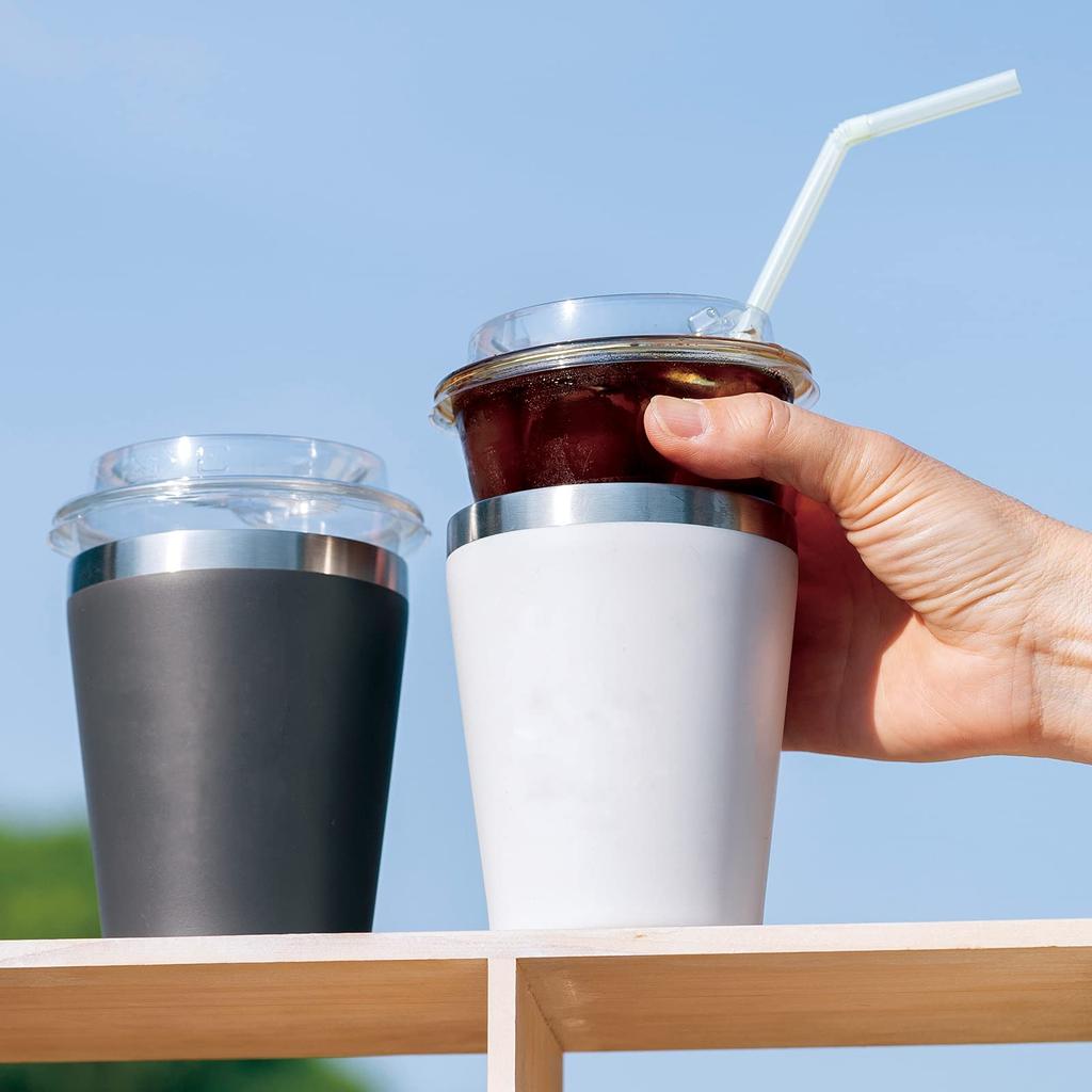 Ogura Pottery Vacuum Insulated Stainless Steel Tumbler, 360ml, HeatCold Insulation, Double-Walled, Convenience Store Coffee CupMug (Matte Gray),