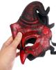 Halloween Demon Mask Horns Devil Half Face Mask Party Cosplay Horror Monster Masquerade Scary Haunted House Props PU Mask Decor