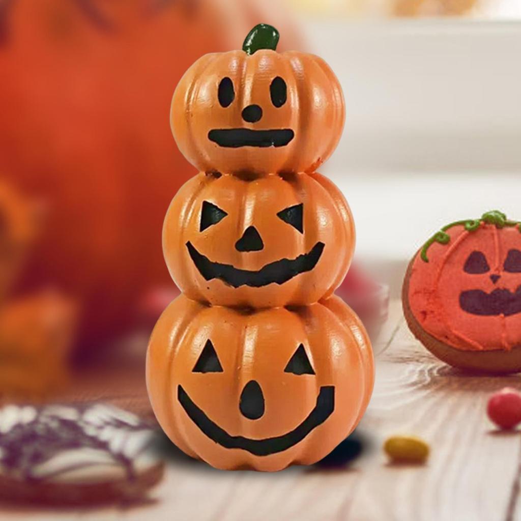 Miniature Pumpkin Figurine Crafts Resin Statue Landscape Housewarming Gift Halloween Decor for Home Garden Indoor Desk Fireplace