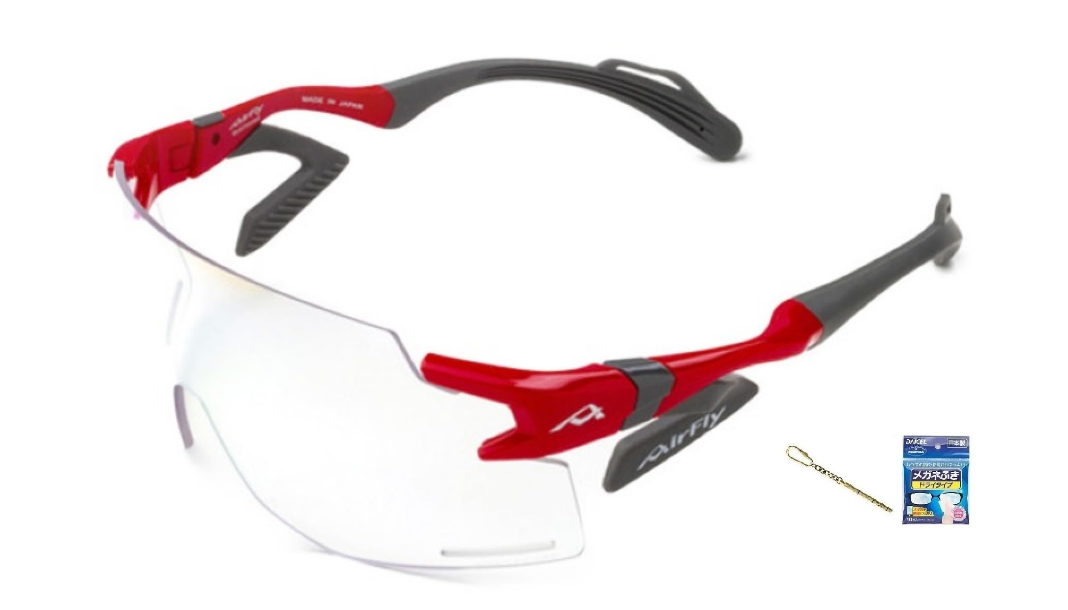 

Japanese Nose Padless Sports Sunglasses BK Series Frame Red Lens Blue Mirror Photochromic Visible Light UV Over Product Official Product