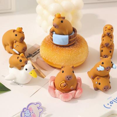 Kapybara Model Figura Kapybara Pryskyřičné ozdoby pro ženy Kreativní trend Dekorace do auta Stolní nábytek Dekorace na stůl