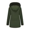 Women’s Parka Coats Faux Fur Hooded Fleece Lining Zipper Warm Cotton Jackets Mid-length Puff Outerwear Winter Clothes