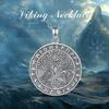 Eudora 925 Silver Viking Wolf Crow Necklace for Women Man Compass Tree of Life Runes Amulet Pendant Personality Jewelry