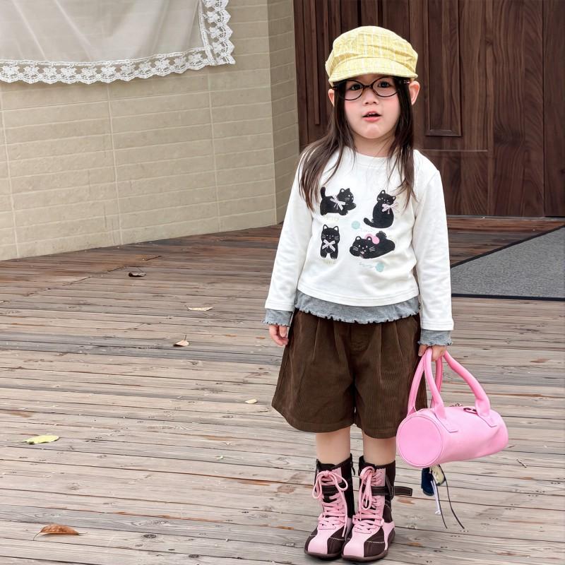 Girls Knit Cardigan Fall Casual Sweater Coat A Baby Clothes Solid Color Long Sleeve