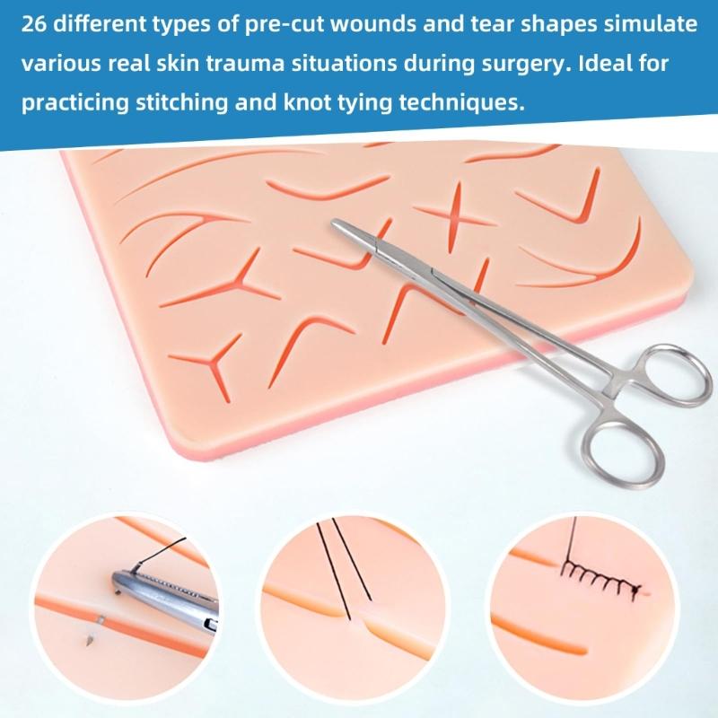 Three Layered Surgical Suture Practice Simulation Skin Model With 26 Wound For Educators Student Clinical Education Tool