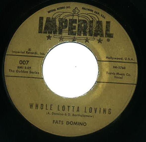 

7inch Record FATS DOMINO Bo Weevil Whole Lotta Loving 007 IMPERIAL US Rock Used