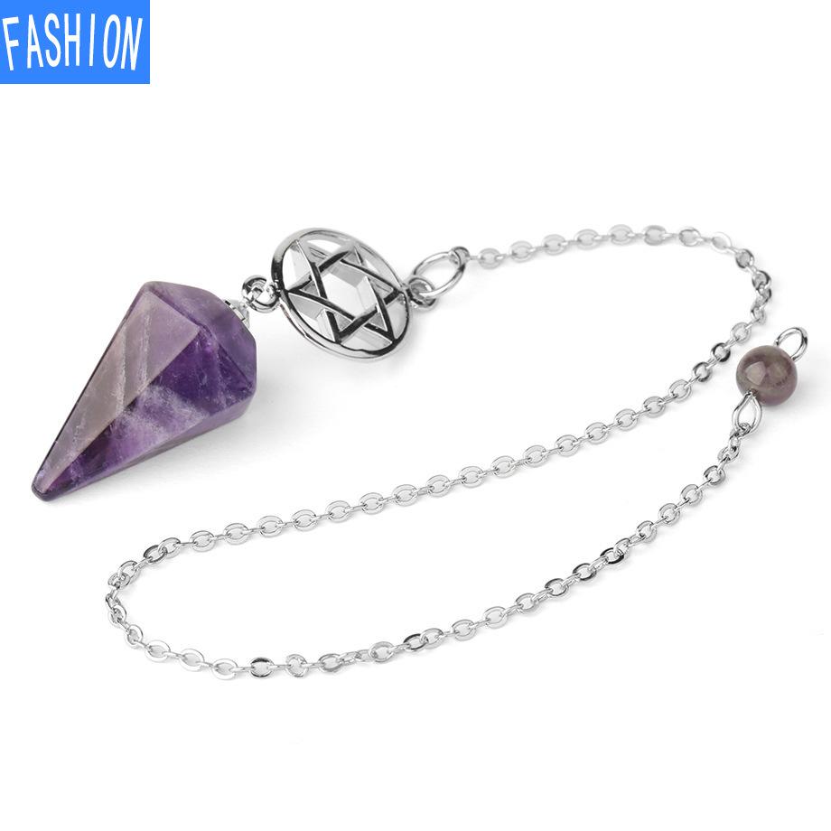 Spirit Pendulum Natural Crystal Pendant Treatment Point Pendulum Weika Meditation Semi Gem Jewelry Gift