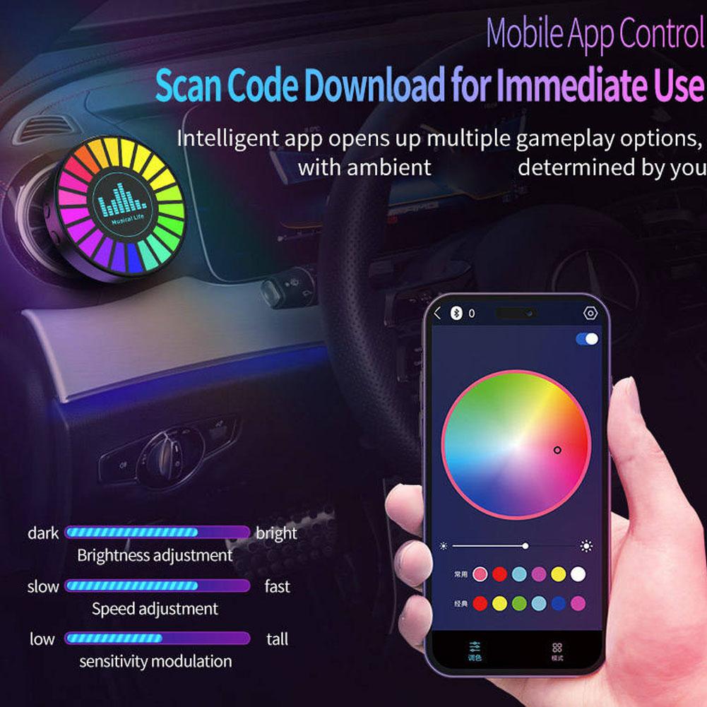 Aromatherapy Magnetic Pickup Lamp Colorful Ambient Air Fresher Round RGB Lights Rechargeable For Car Air Outlet Or Room