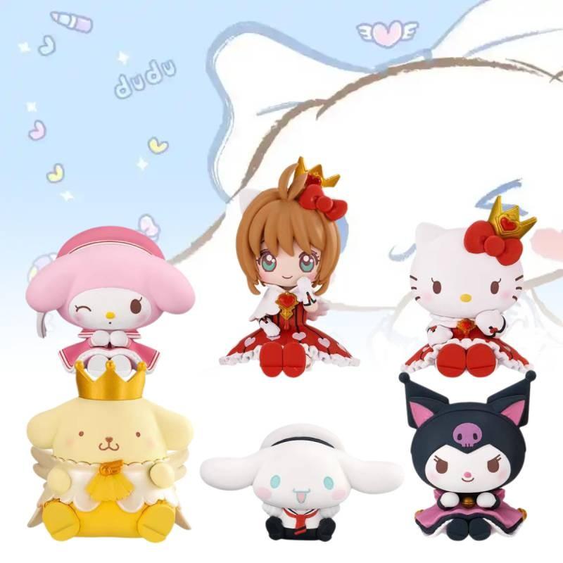 Cute Pvc Sanrio Collectible Figures Set With Kuromi Cinnamoroll Pudding Dog And Sakura Style