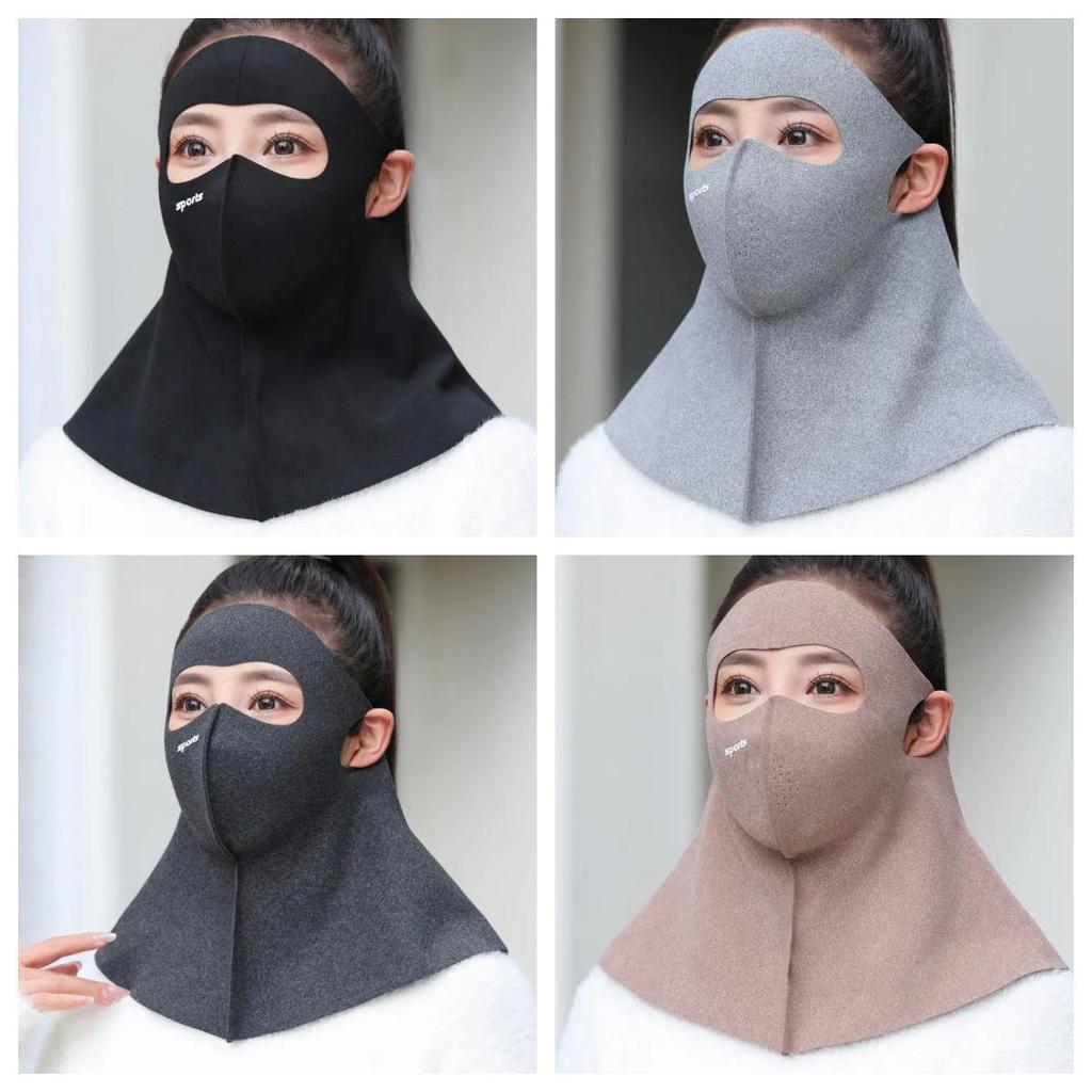 Unisex Double-Sided Fleece Mask for Autumn/Winter - Breathable, Full Face Coverage, 3D Slimming, Eye Corner Protection