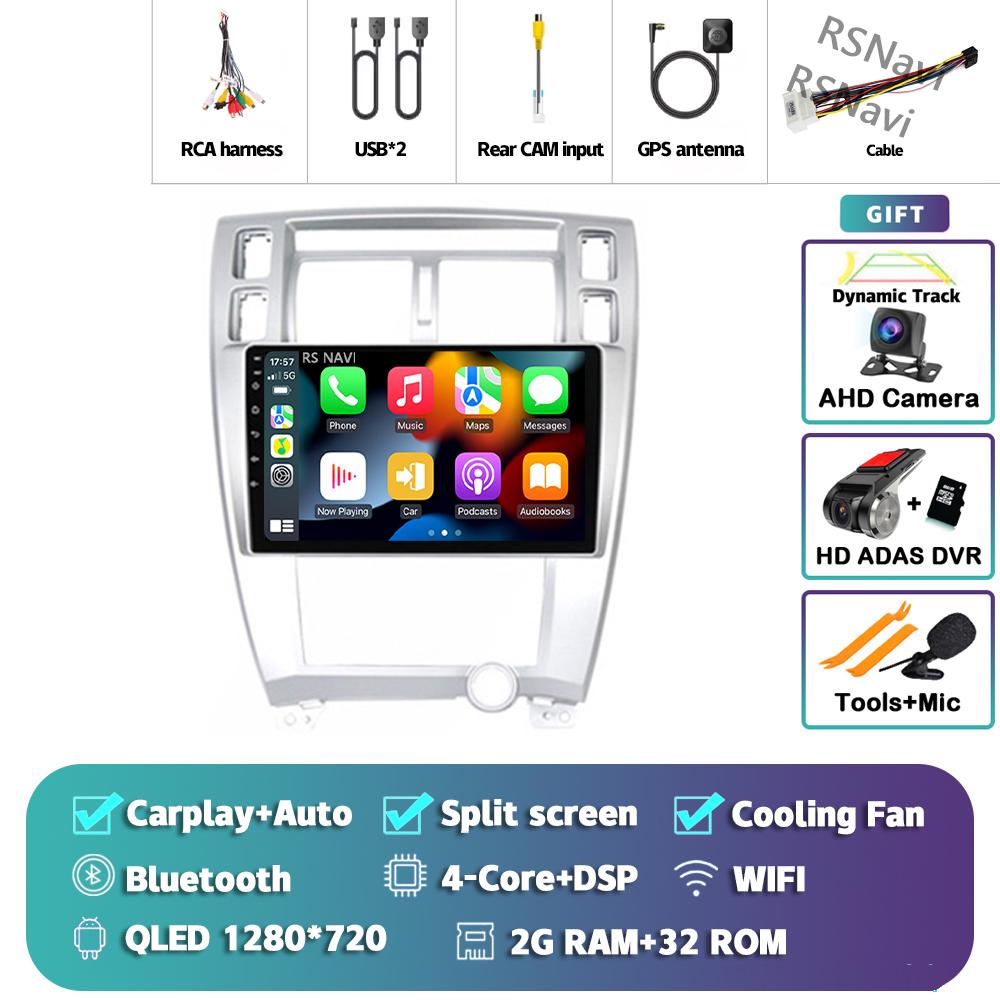 Android 14 Car Radio For Hyundai Tucson 2004 - 2009 Player Multimedia GPS Navigation Stereo CarPlay Auto Video Head Unit DSP DVD