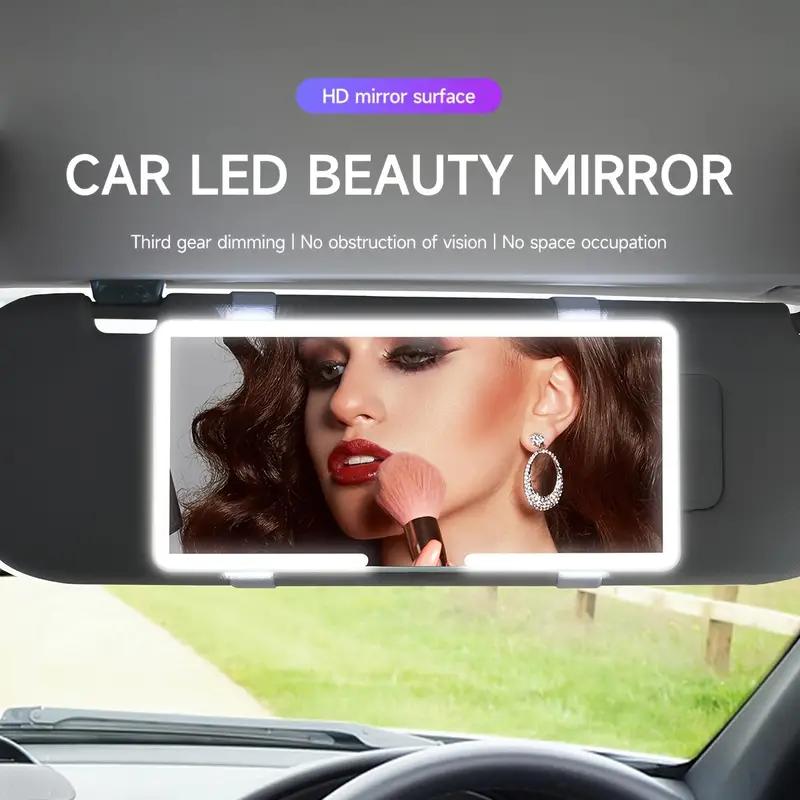LED Light Mode Stepless Dimming Sun Visor Vanity Mirror Rechargeable Touch Sensor Vanity Mirror Convenient Car Vanity Mirror