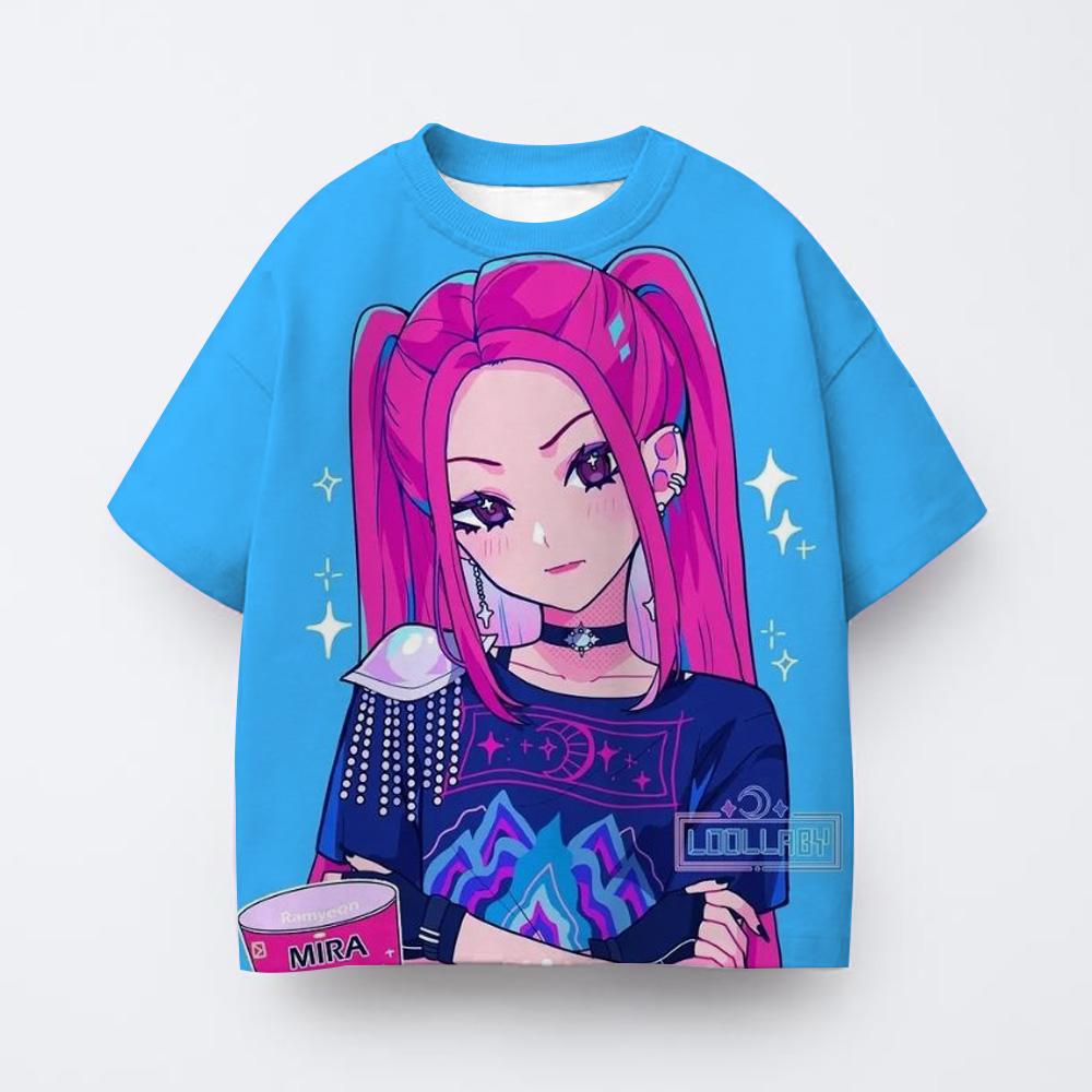 T-Shirts Girls Cartoon Printed Short Sleeve T-Shirt Children's Fashion T-Shirt Casual Clothing Top