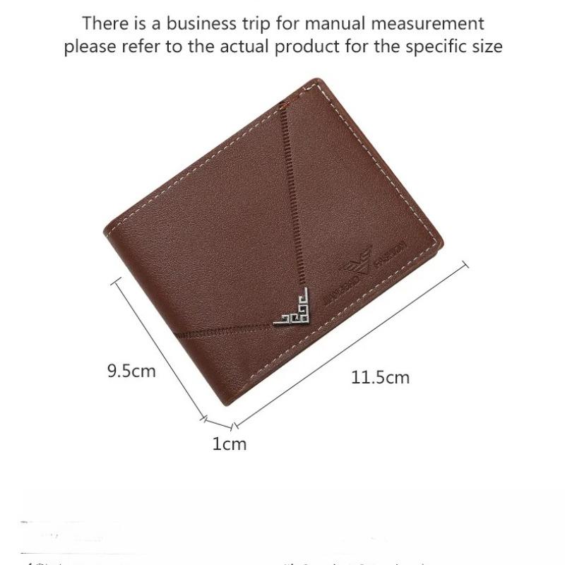 Men's Slim Minimalist Short Wallet Bifold Business Ultra-thin With Multiple Card Holders Coin Purse Money Clip For Youth