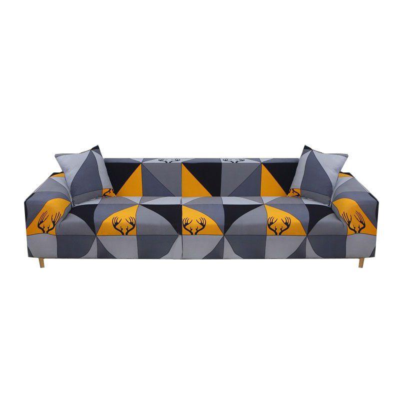1234 Seat Printed Stretch Sofa Cover Corner Slipcover For Living Room