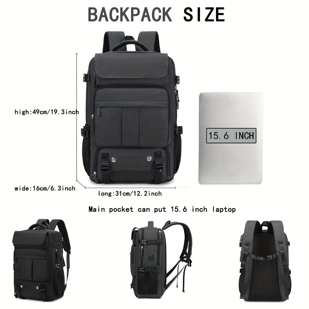Large Capacity Travel Laptop Backpack for Women, with USB Charging Port and Shoe Compartment, University Backpack, Airline Approved Business Work Bag