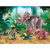 Playmobil 71821 tricératops avec bébé et explorateur, dinos, 29 pièces, dès 4 ans