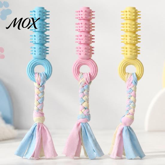 Soft TPR Rubber Dog Toys Spiky Chew Toy with Cotton Rope, Pet Molar Stick Toy, Interactive Durable for Small Medium Dogs Teeth Cleaning Stress Relief