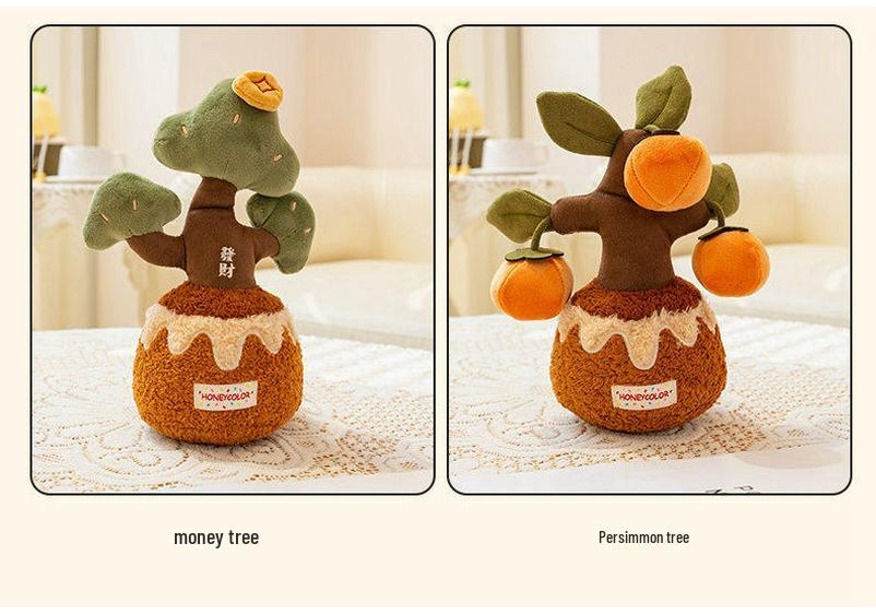 Money Tree Plush Doll - Creative Persimmon Ruyi Home Decoration Gift for Women