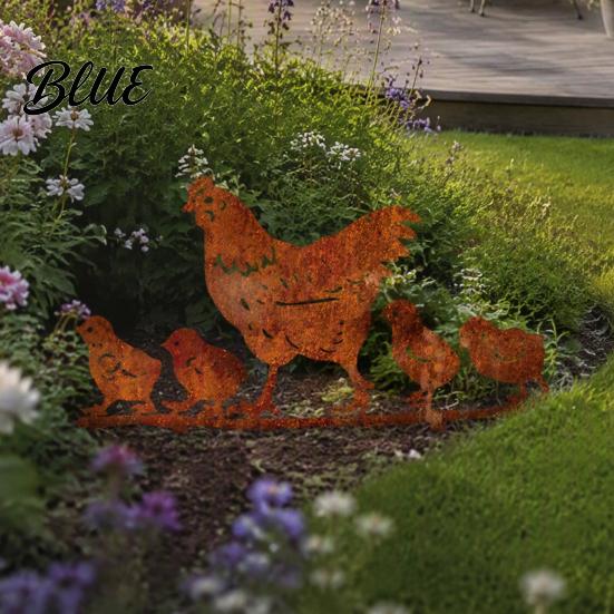 Garden Gifts for Enthusiasts Rusty Animal Stakes, Metal Hen/Chicken/Goat/Deer Yard Art Silhouette Decor Patio Landscape Decorations Lawn Flower