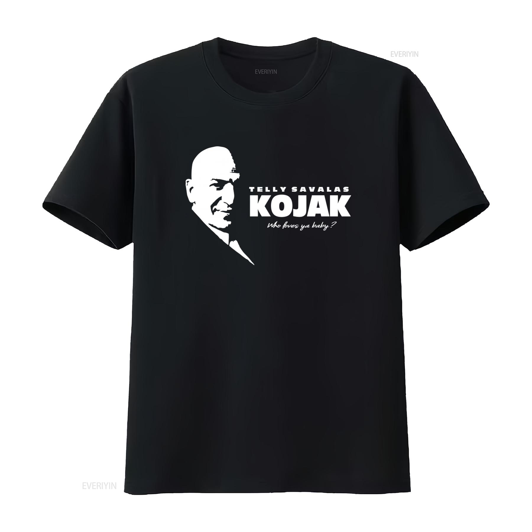 

KOJAK Telly Savalas Detective T shirt 100 cotton High Quality Who loves ya baby Print vintage Washed homme Stretched Versatile 4XL