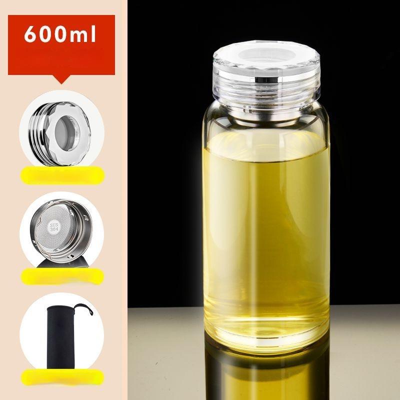 GIANXI Outdoor Travel Portable Cup High Temperature Resistant Large Capacity Glass Tea Cup With Tea Filter Water Separation