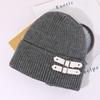 American Leather Buckle Knitted Cold Hat for Men and Women In Autumn and Winter Small Versatile Wool Hat Warm and Cold Hat