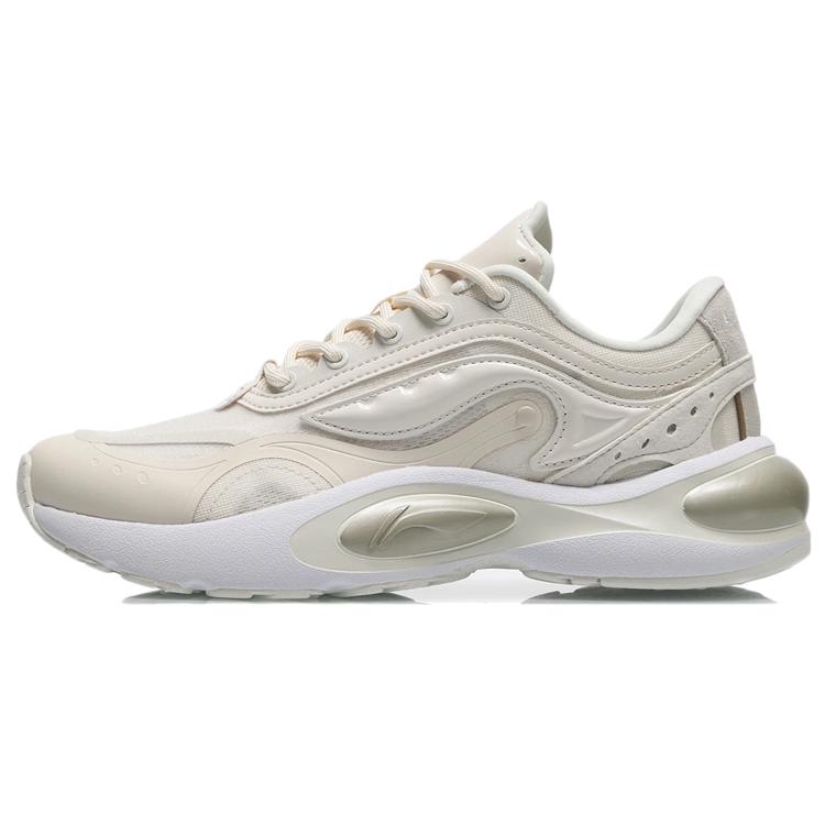 New LiNing V8 Anti-Slip Wear-Resistant Low-Top Running Shoes Women's Egg Cream Gray ARHR056-2