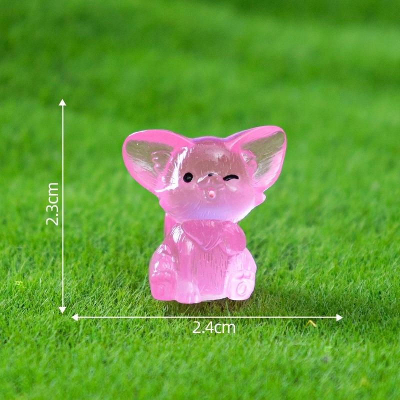 Luminous Auricle Fox Figurine Decorative AccessoriesMicro-landscape Mini Desktop Ornaments