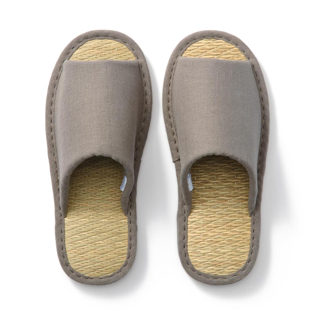 MUJI Igusa Open XL Light 76409823 Hausschuhe, Vorne, (Größen 26,5-28cm), Braun,