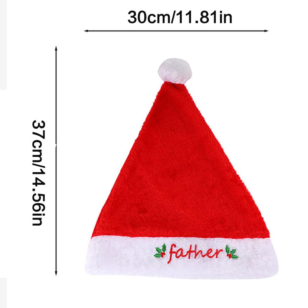 Short Plush Christmas Caps Soft Warm Santa Hats Great For Christmas Holiday Gathering Indoor Outdoor Festival Headwear