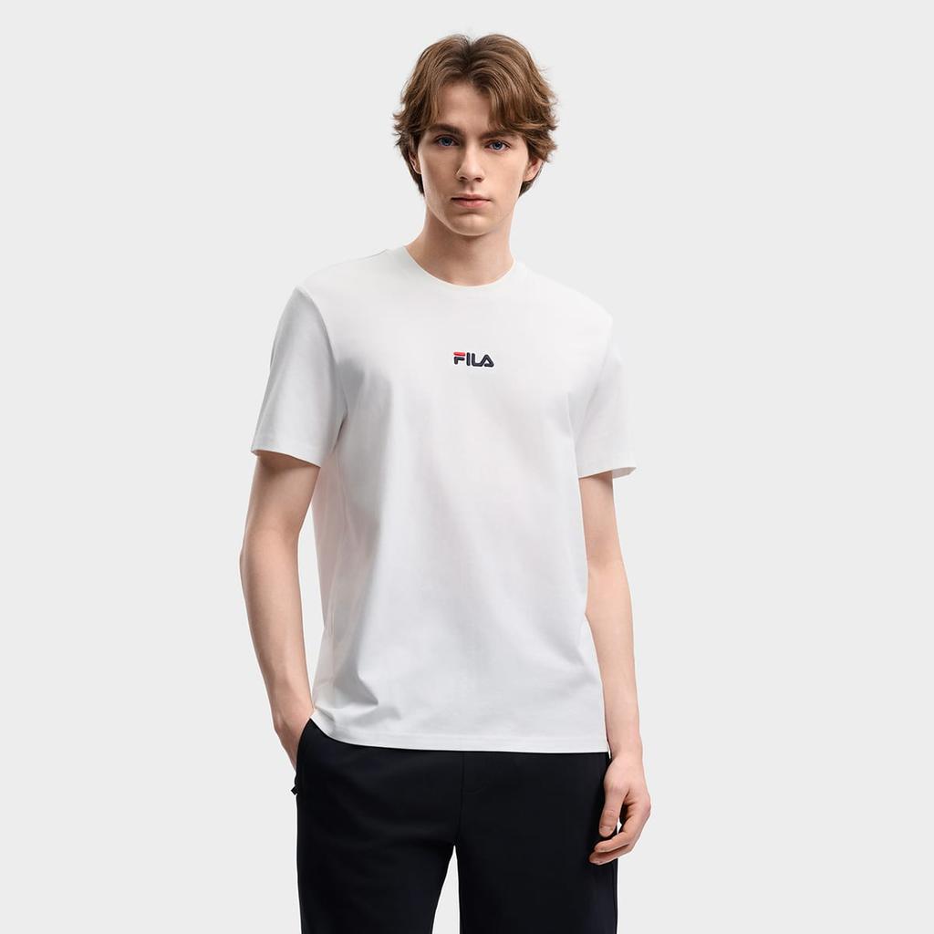 Fila ORIGINALE T Shirts Men's Cloud White WT Crew Neck Moderate F51M629103F-WT