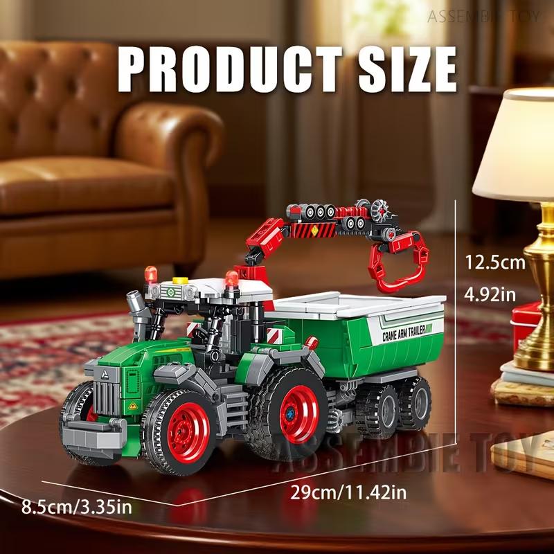 1000+PCS Modern Agricultural Engineering Vehicle Block Toy | Combined Working Robotic Arm | Christmas Halloween Birthday Gift