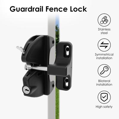 2 pièces Verrou de portail double face robuste Sécurité Auto-bloquant Serrure de porte pour portail extérieur Clôture en métal Bois Vinyle Protéger Bébé Chien