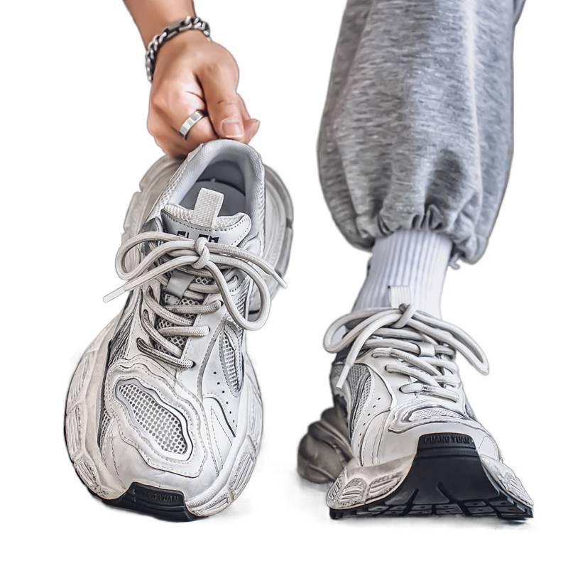 Hong Kong Style New Autumn Mesh Breathable Casual Sports Shoes Heightened Platform Dad Trendy Shoes