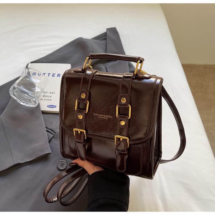 Retro Trendy Handbag Women's 2025 New Double Shoulder Versatile Small Square Bag High-end Shoulder Women's Bag