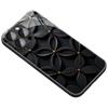 Black Gold Line Flower Pattern Tempered Glass Phone Case Suitable for iPhone 17 16 15 14 13 12 11 Pro/Max/Plus Scratch Resistant