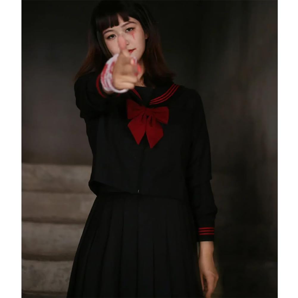Limspace Sailor Authentic High School Girl Cosplay Long Sleeve and Short Sailor Bow JK School Pleated JK Class Kansai Academy British Junior High