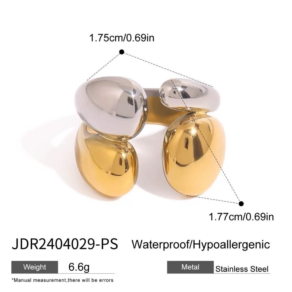 Double Layer Smooth Open Rings 18k Gold Women Jewelry Minimalist Gold Plated Ring  Party Gifts