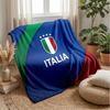 Italy Football Printed Flannel Blanket Skin Friendly Warm Decorative Throw for Indoor Couch Bed Daily Use