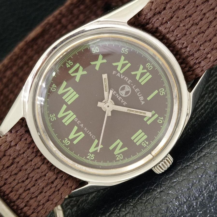 

FAVRE LEUBA GENEVE SEA KING SWISS HAND-WINDING MENS BROWN DIAL WATCH a430892-2 R104-a430892