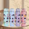 1PC Space Rocket Astronaut Set 750ml Color Plastic Sports Water Bottle Leakproof Flip Straw Lid Suitable for Sports Office Home Use