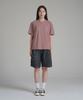 Noming Loose Fit Crop Pigment Short Sleeve - Burgundy